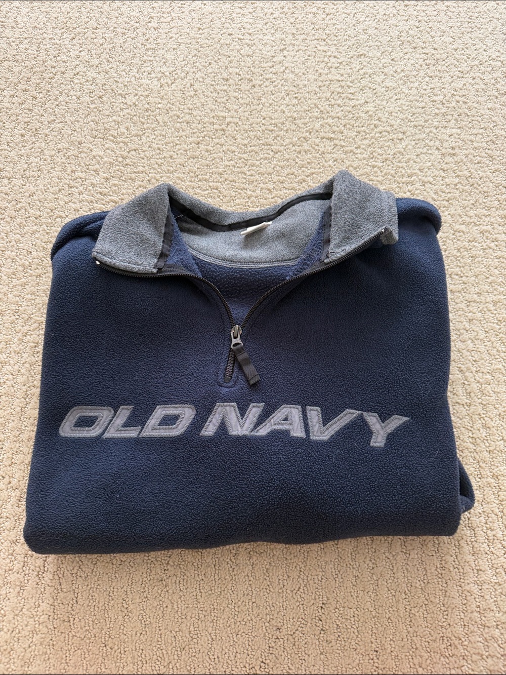 Vintage Old Navy Men’s Navy Half-Zip Fleece Pullover